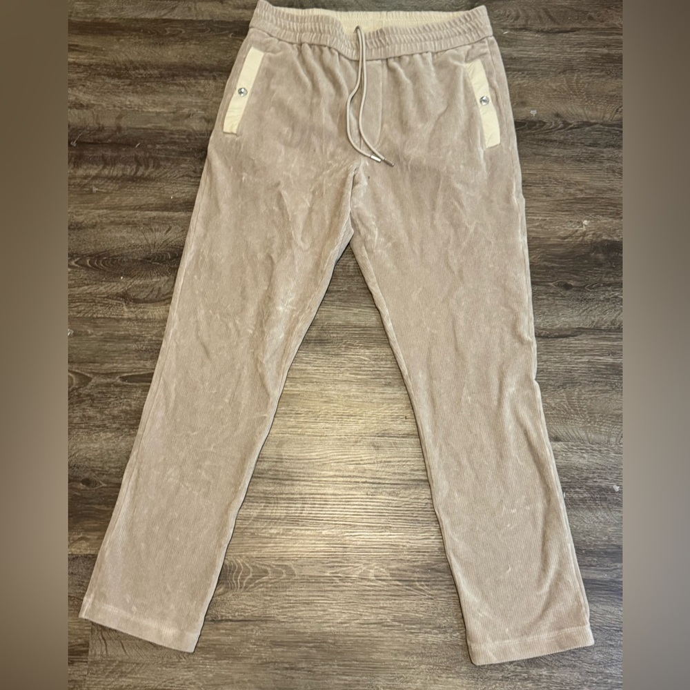 Moncler Corduroy Drawstring Trousers Light Beige - Picture 15 of 16